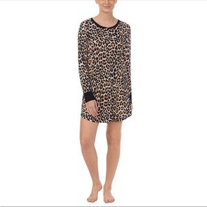 Kate Spade Black and Tan Leopard Print Pajamas Nightgown NWT